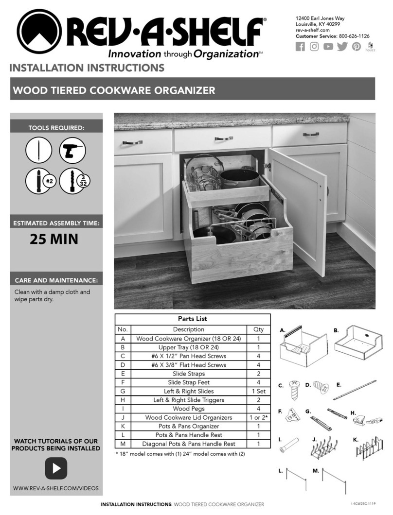 Rev-A-Shelf WOOD TIERED COOKWARE ORGANIZER User manual