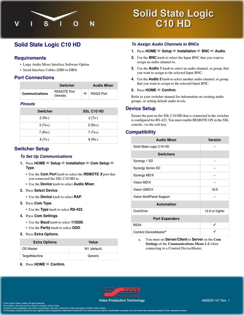 Vision Solid State Logic C10 HD quick start guide
