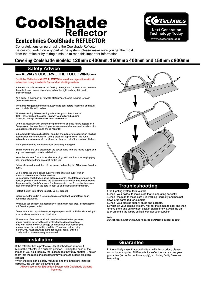 Ecotechnics CoolShade 120mm x 400mm Information sheet