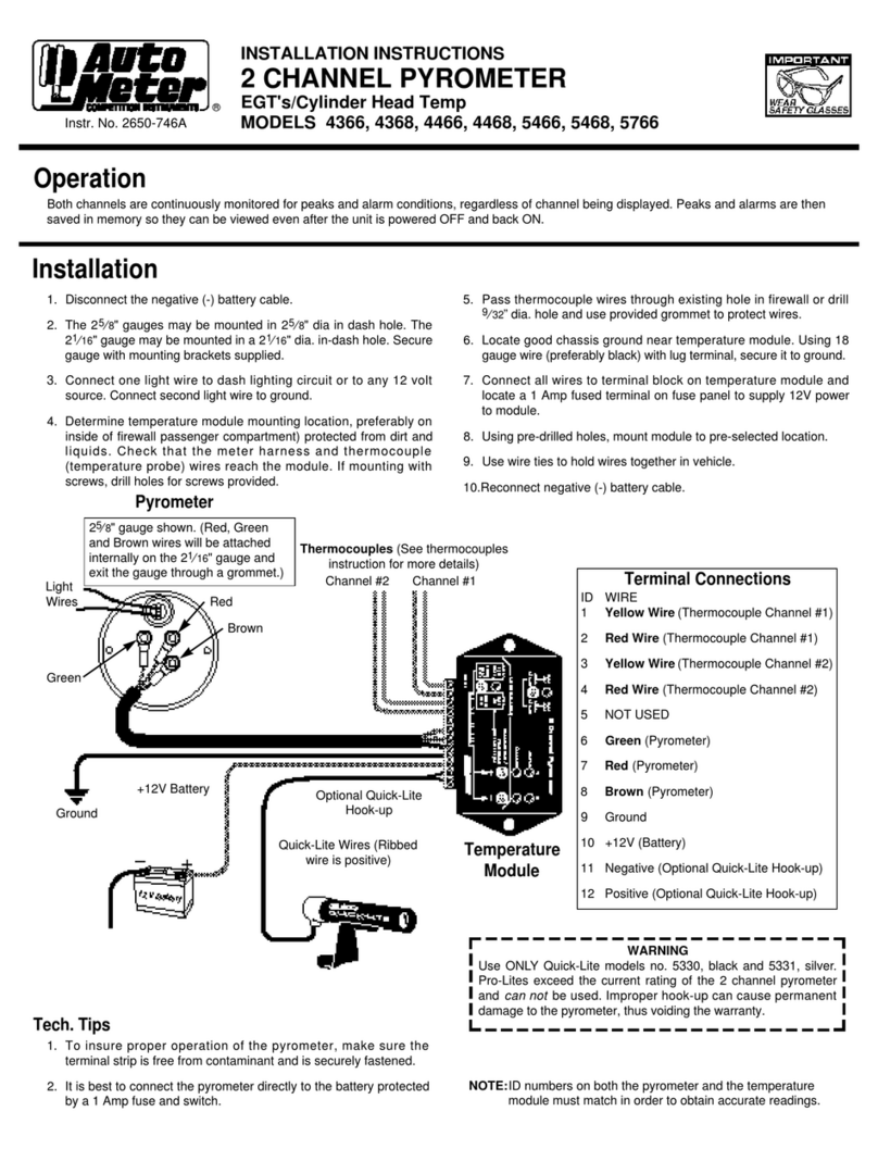 AutoMeter 4366 installation instructions