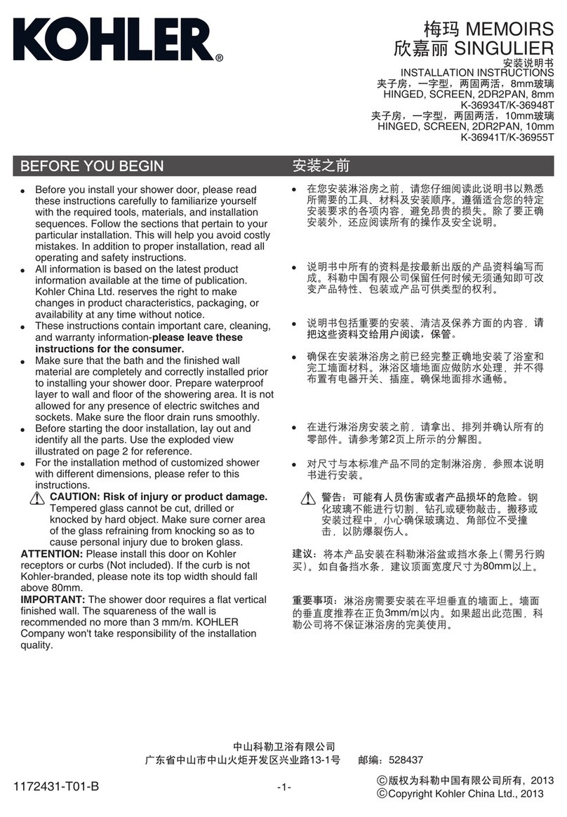 Kohler MEMOIRS User manual