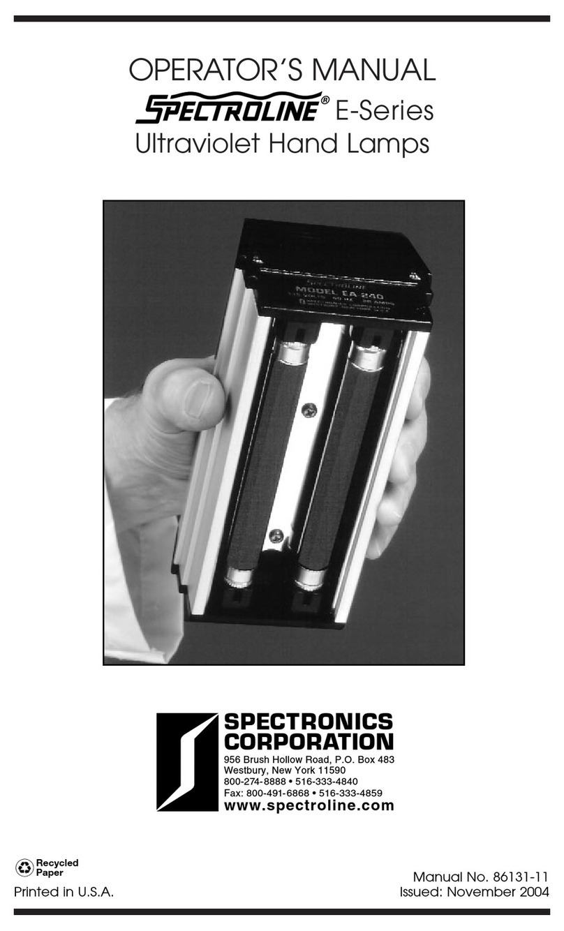 Spectronics Corporation E Series Operator's manual