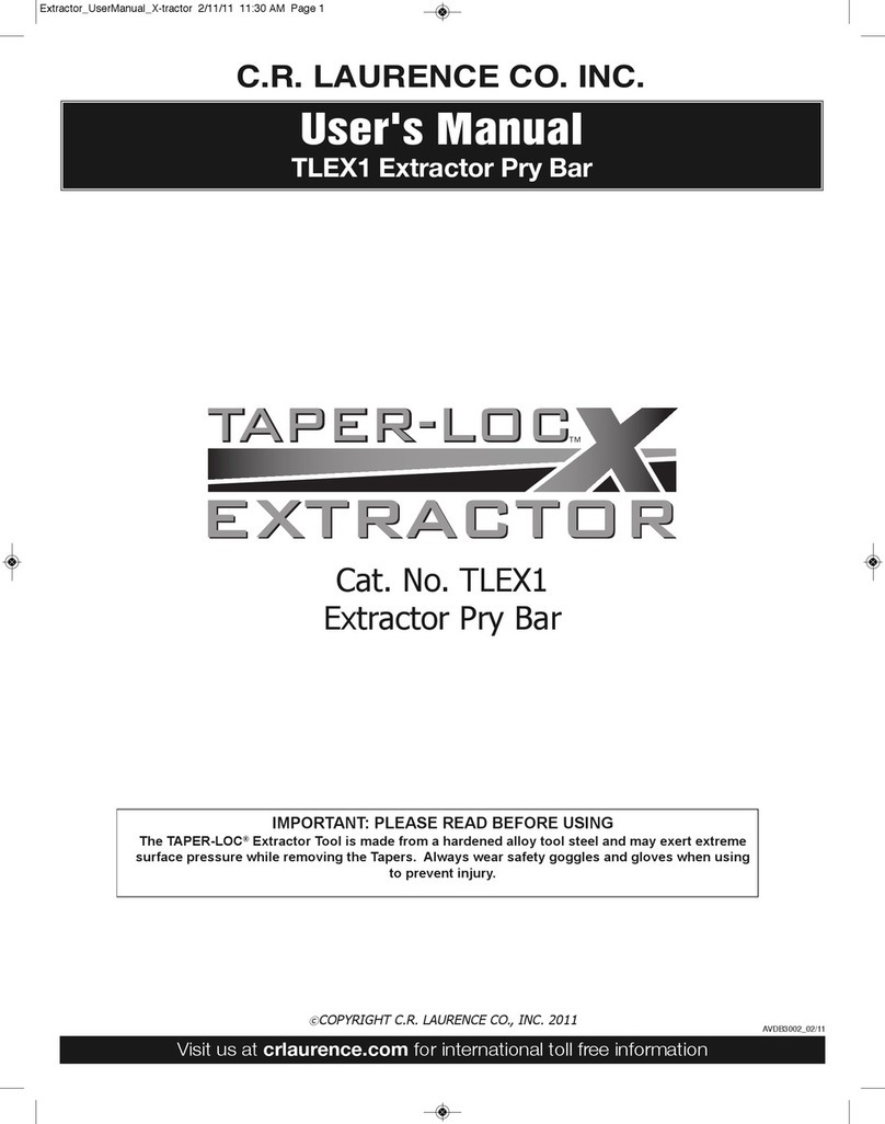 C.R. Laurence TAPER-LOC TLEX1 User manual