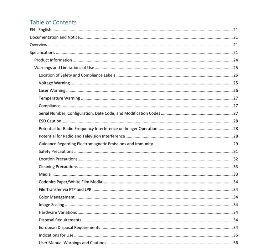 Codonics Horizon XL User manual