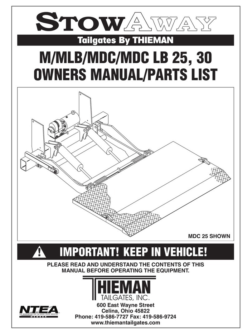 THIEMAN STOWAWAY M Series Owner's manual & parts list