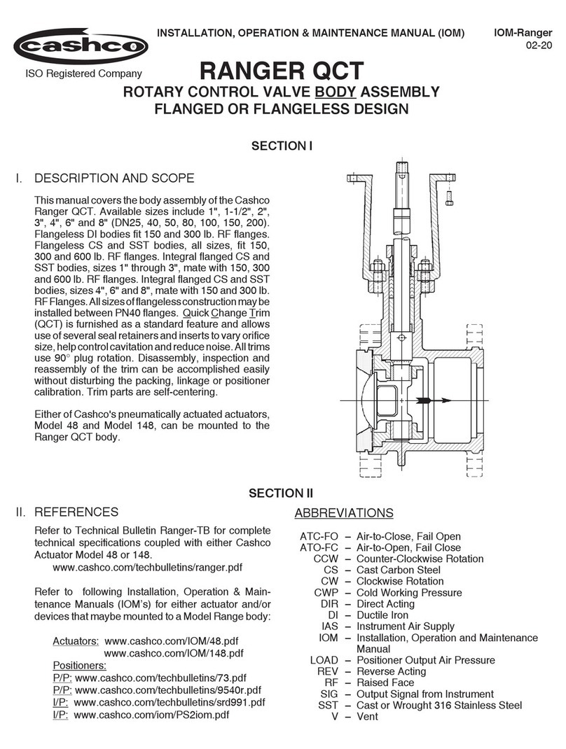 cashco RANGER QCT Installation, operation & maintenance manual
