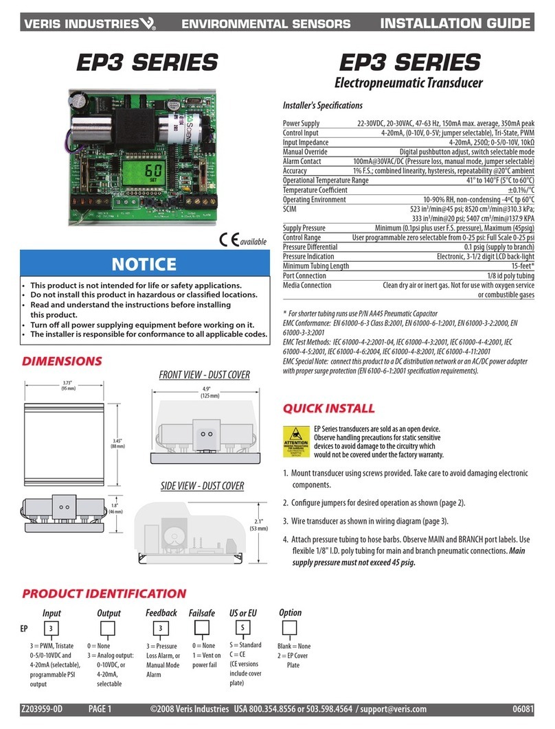 Veris Industries EP3 Series installation guide