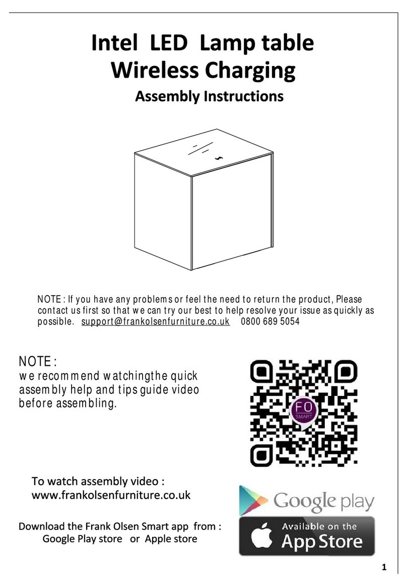 Frank Olsen Intel LED Lamp Table User manual