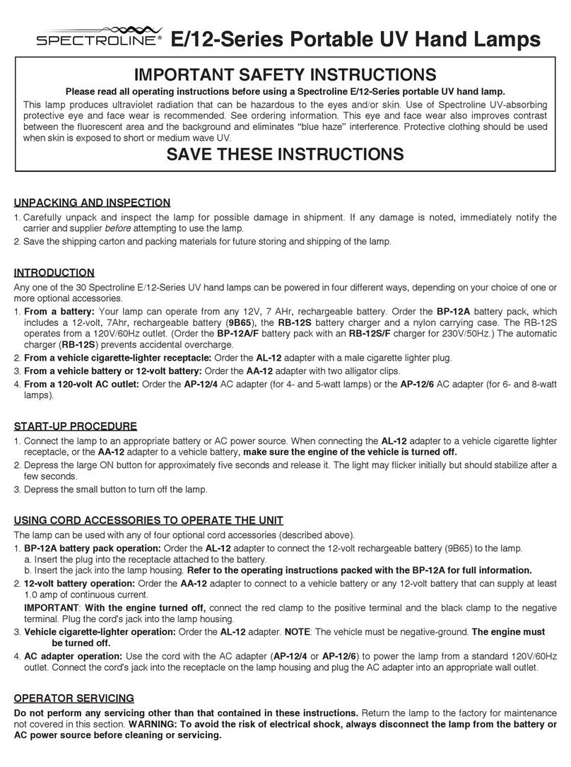 Spectro-UV Spectroline E/12 Series instructions