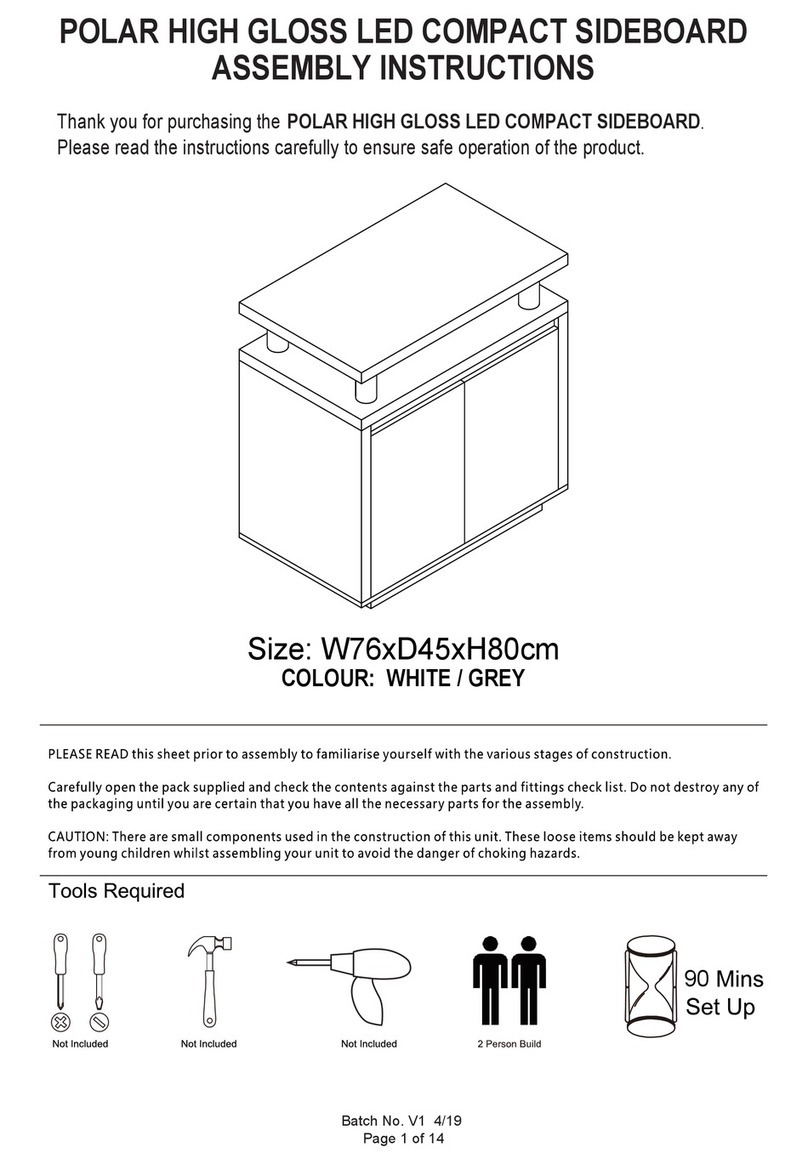BIG FURNITURE WAREHOUSE POLAR G-POLSIDWHT Assembly instructions