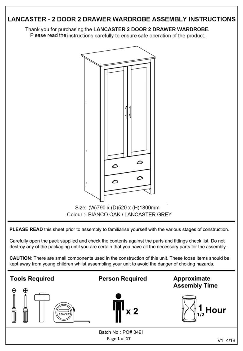 BIG FURNITURE WAREHOUSE Lancaster GX-LAN22WGRY Assembly instructions BIG FURNITURE WAREHOUSE Lancaster GX-LAN22WGRY Assembly instructions