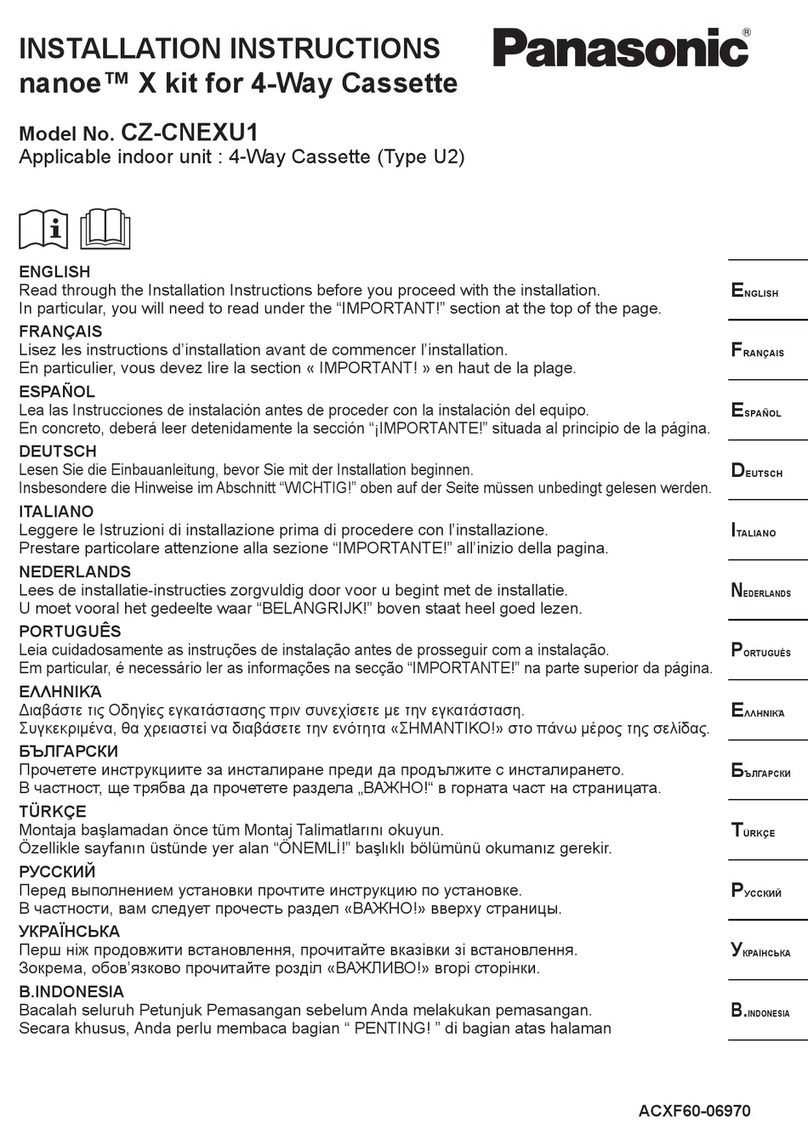 Panasonic nanoe CZ-CNEXU1 installation instructions