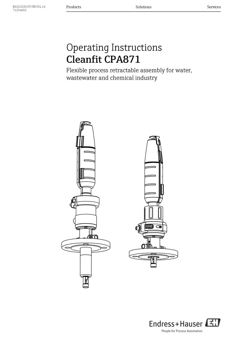Endress+Hauser Cleanfit CPA871 operating instructions