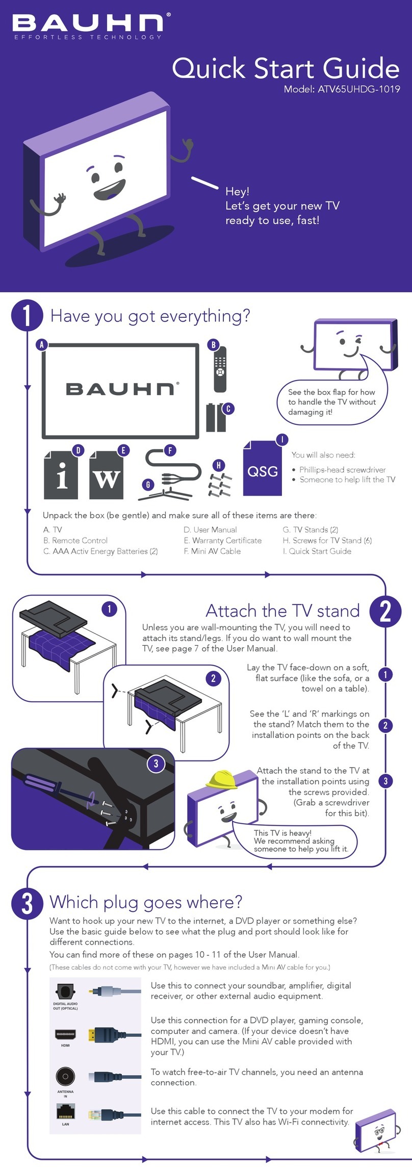 Bauhn ATV65UHDG-1019 User manual
