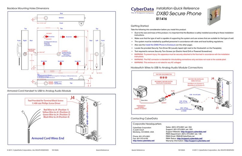 CyberData DX80 Manual