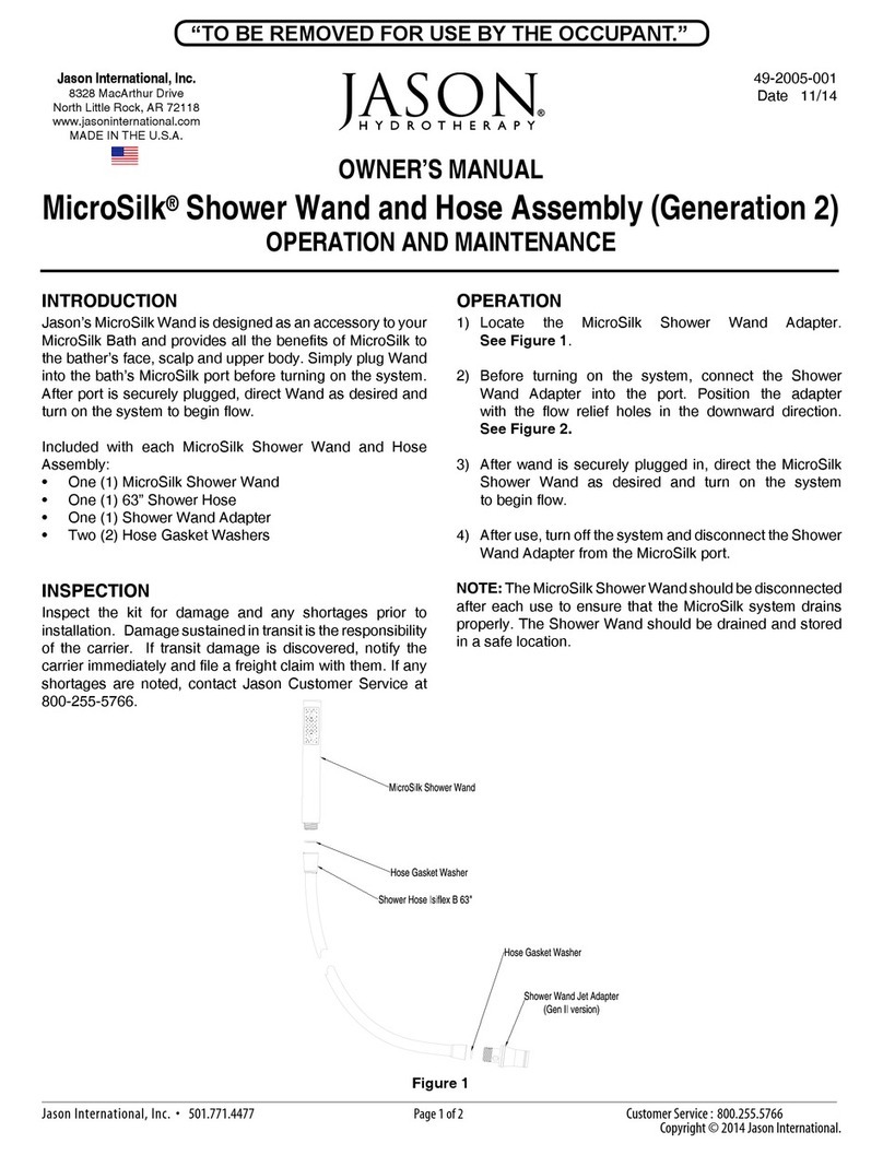 JASON Hydrotherapy MicroSilk owner's manual JASON Hydrotherapy MicroSilk owner's manual