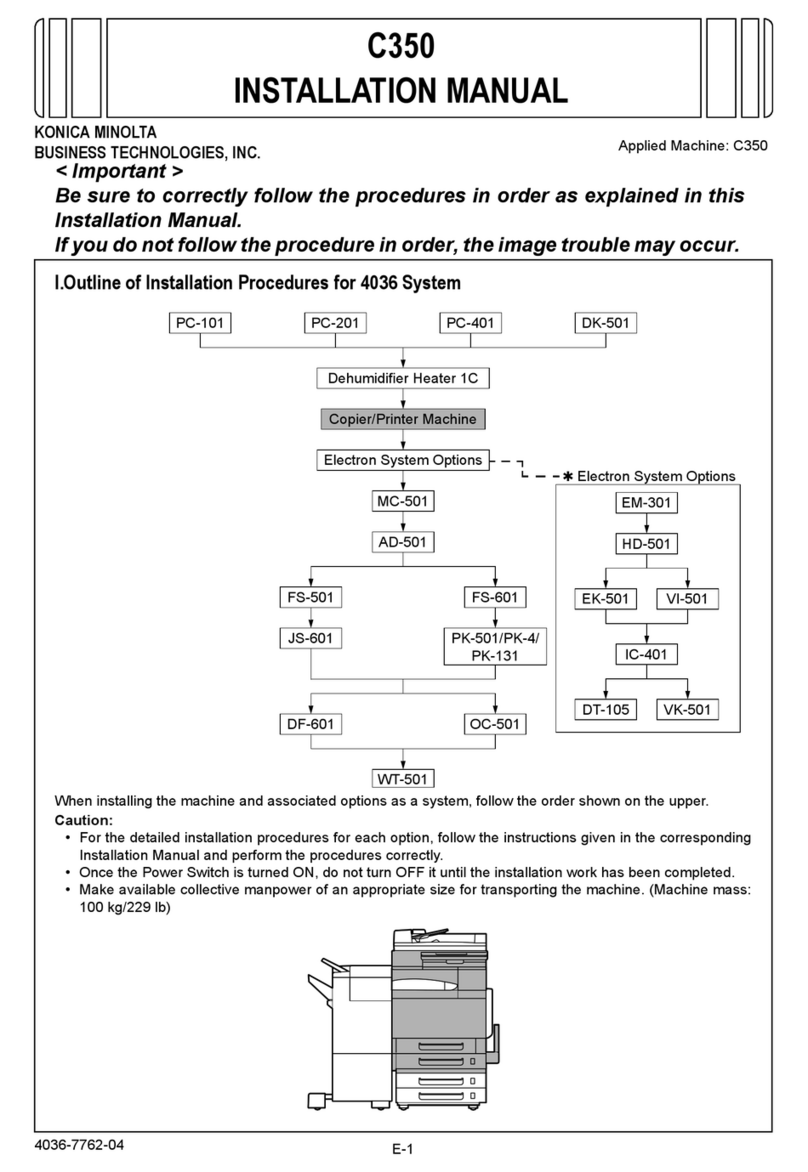 Konica Minolta bizhub C350 installation manual