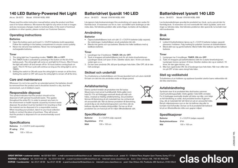 Clas Ohlson XY81W140BL-WW User manual