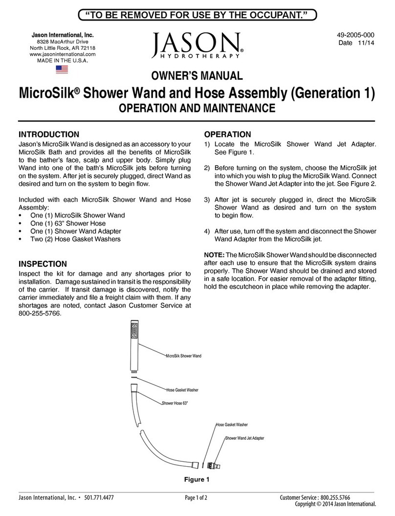 JASON Hydrotherapy MicroSilk owner's manual JASON Hydrotherapy MicroSilk owner's manual