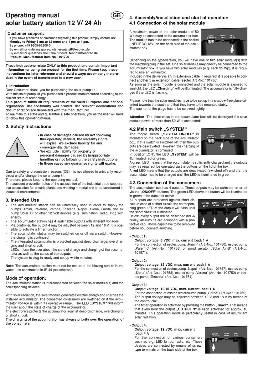 esotec 101729 operating manual