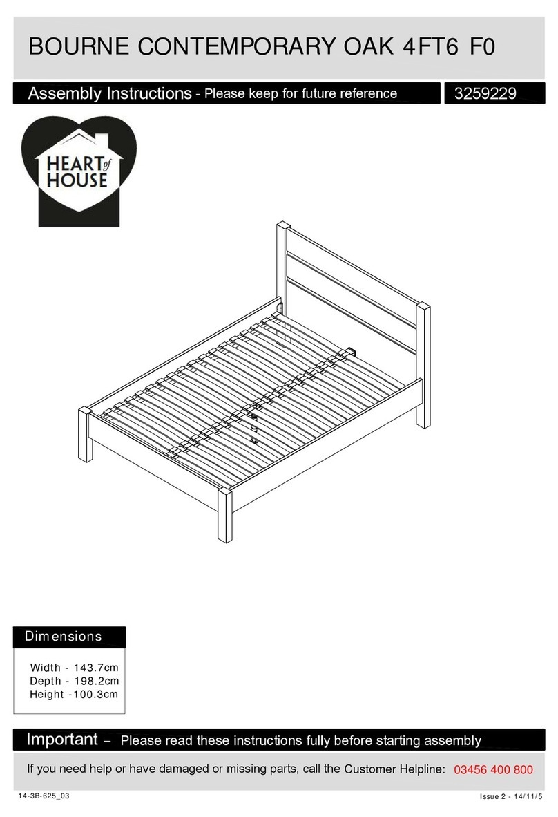 Heart of House BOURNE CONTEMPORARY OAK 4FT6 F0 Assembly instructions