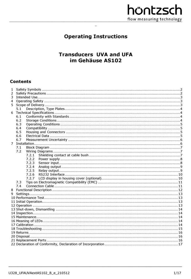 Hontzsch UVA operating instructions Hontzsch UVA operating instructions