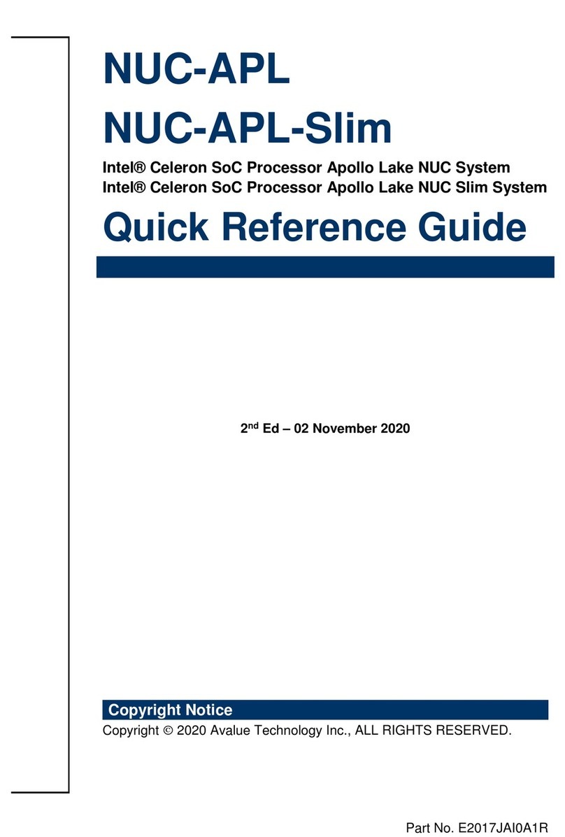 Avalue Technology NUC-APL Quick reference guide
