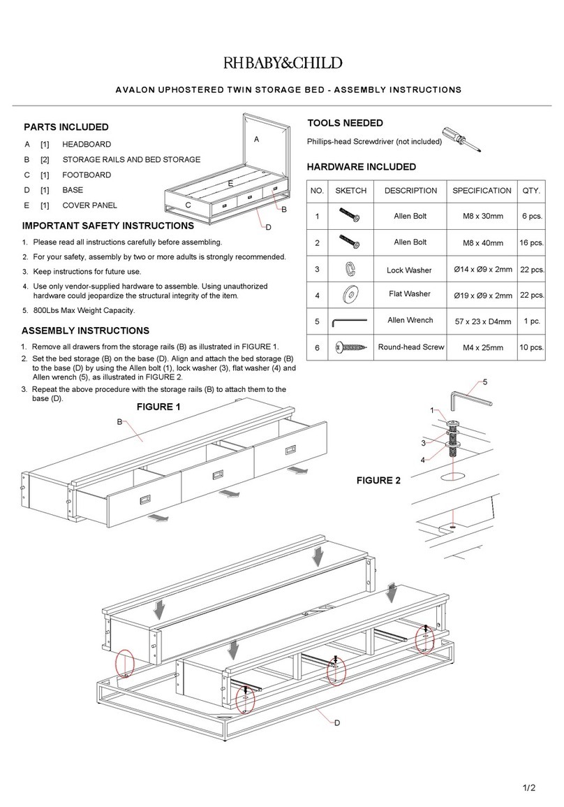 RH Baby&child AVALON UPHOSTERED TWIN STORAGE BED Assembly instructions RH Baby&child AVALON UPHOSTERED TWIN STORAGE BED Assembly instructions