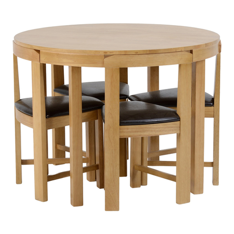 Seconique Furniture Winsdor Stowaway Dining Table Assembly instructions