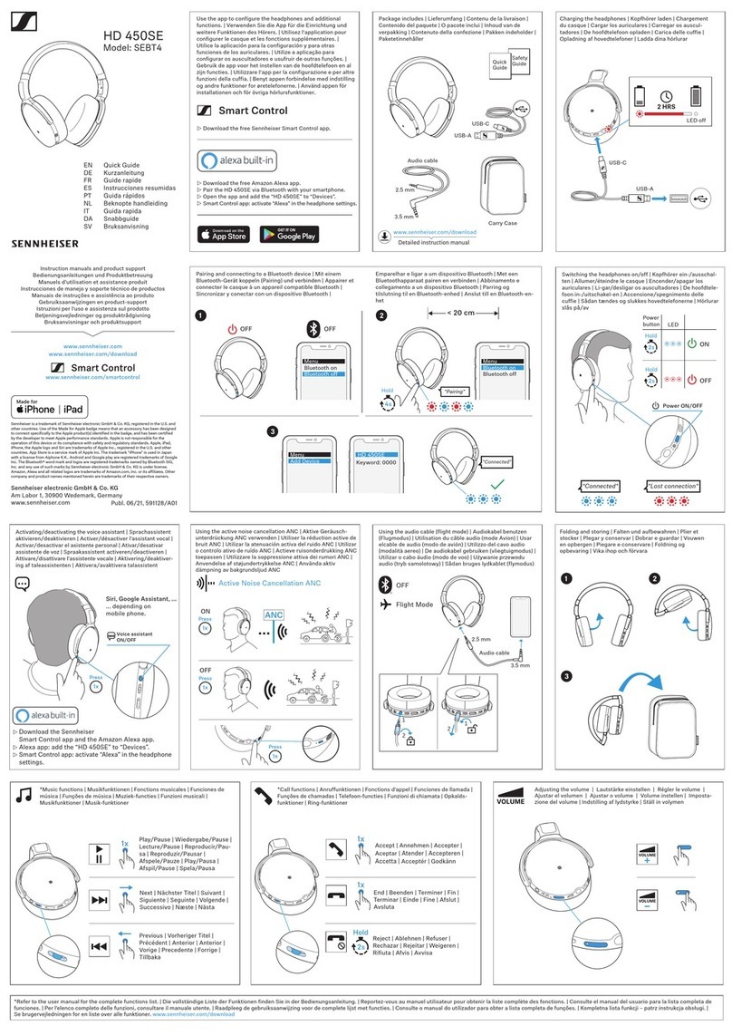 Sennheiser HD 450 SE SEBT4 quick guide