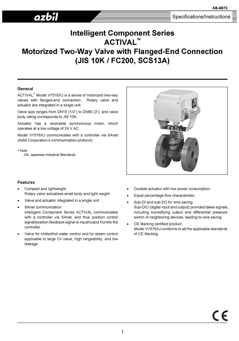 Azbil ACTIVAL VY516XJ Series User manual