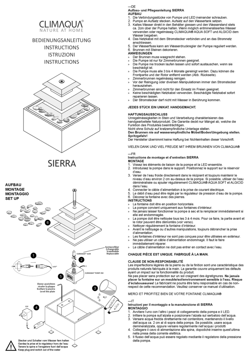 CLIMAQUA SIERRA instructions CLIMAQUA SIERRA instructions