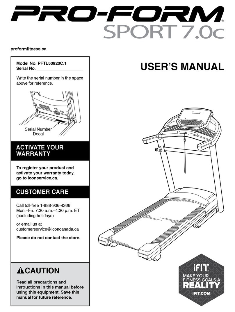 ICON PROFORM SPORT 7.0c user manual
