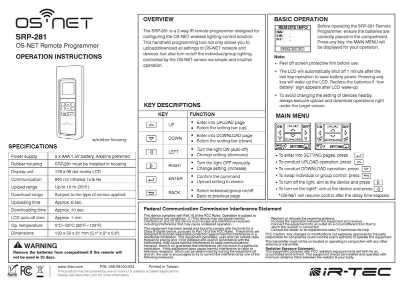 IR-Tec OS-NET SRP-281 Operation instructions