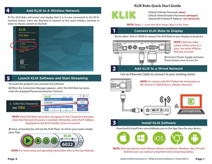KLIK Boks quick start guide