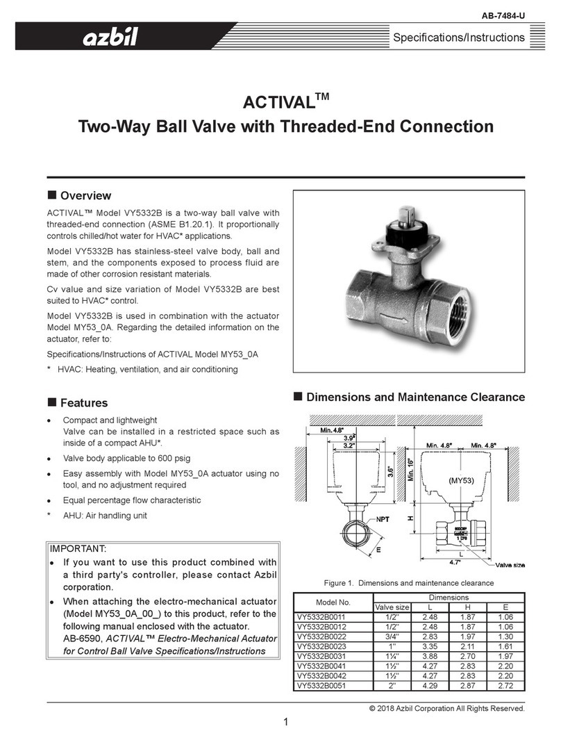 Azbil ACTIVAL VY5332B Specifications & instructions