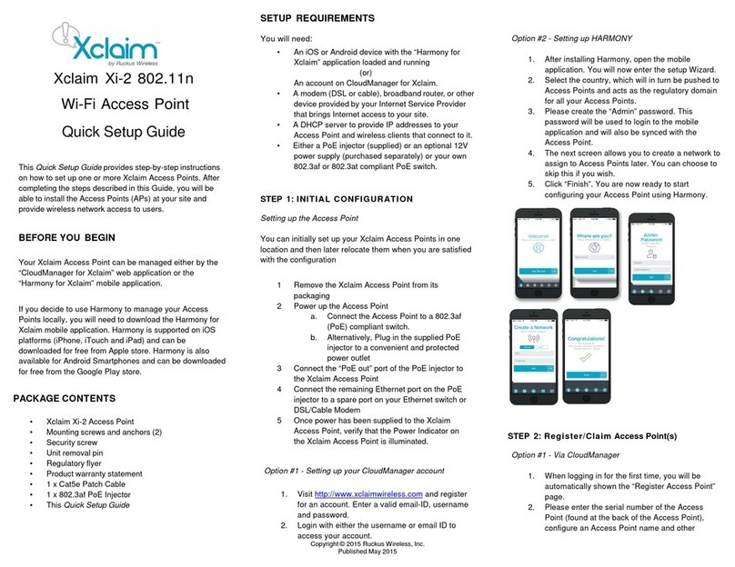 Ruckus Wireless Xclaim Xi-2 Quick setup guide