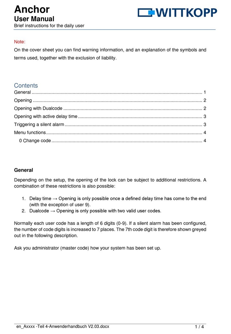 Wittkopp ANCHOR user manual