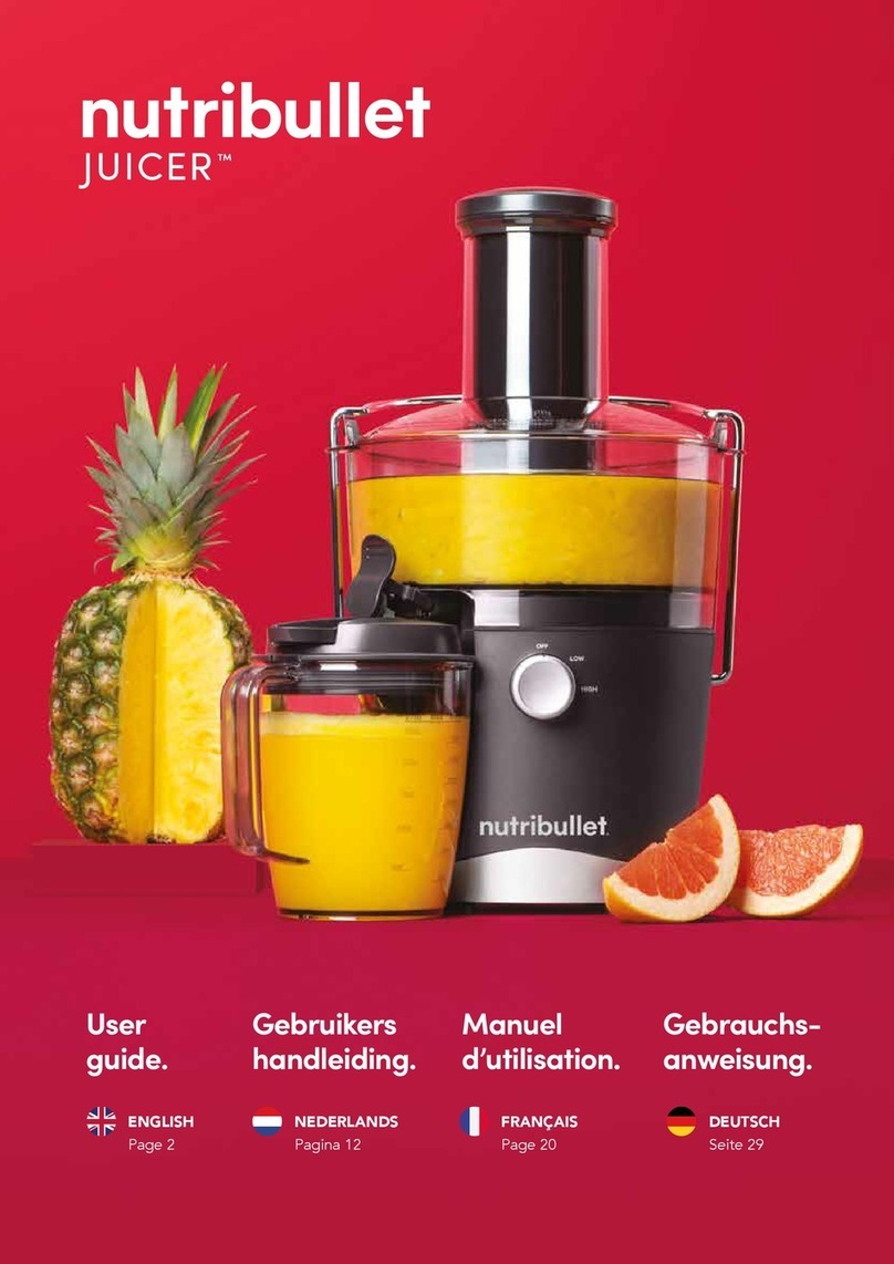 NUTRIBULLET JUICER PRO User manual NUTRIBULLET JUICER PRO User manual