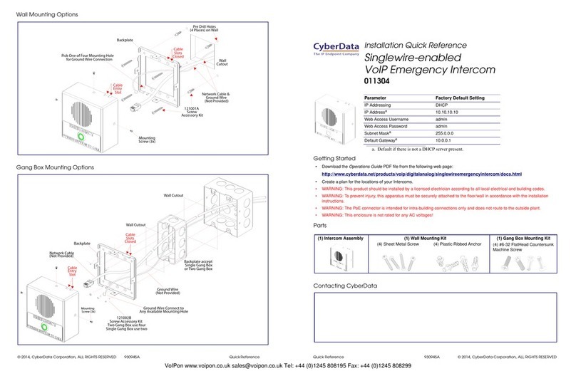 CyberData 11304 Manual