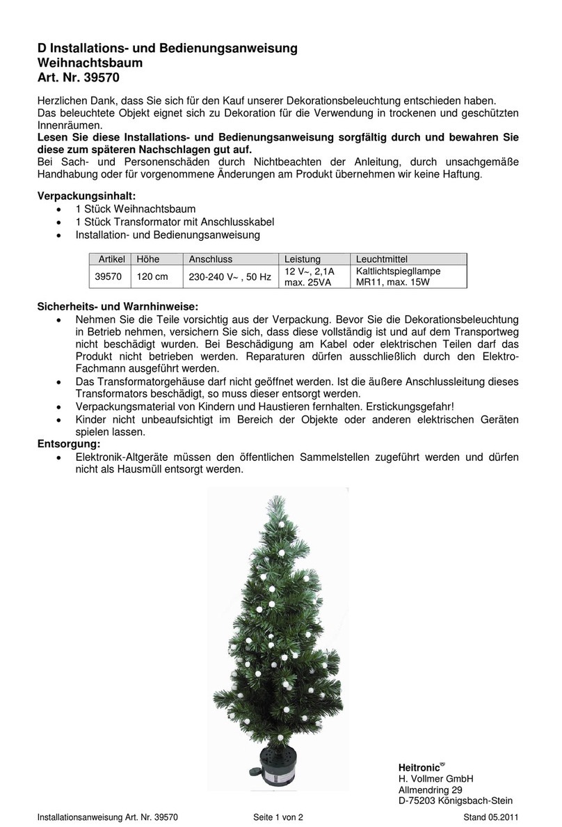 Heitronic 39570 Installation and operating instructions