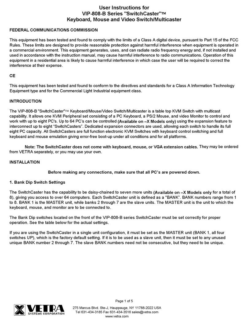 Vetra SwitchCaster VIP-808-B Series User instructions