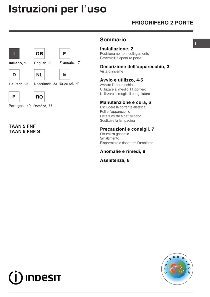 Indesit TAAN 5 FNF NX D operating instructions