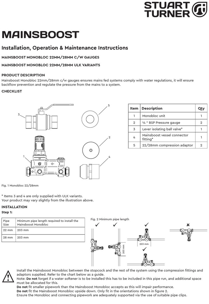 Stuart Turner MAINSBOOST MONOBLOC 22MM C Installation, operation & maintenance instructions