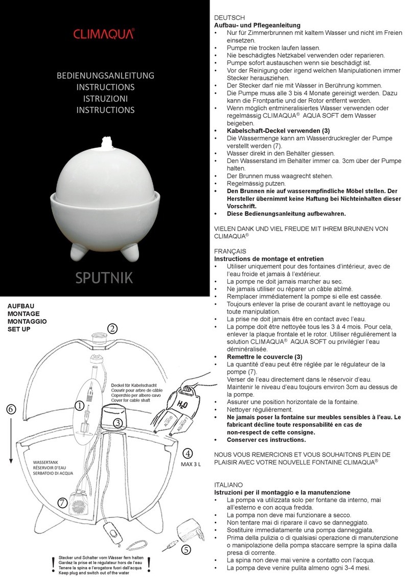 CLIMAQUA SPUTNIK instructions