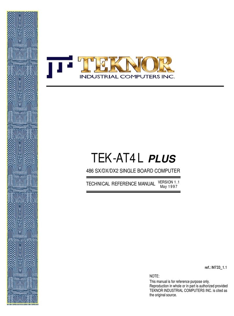 Teknor Industrial Computers TEK-AT4L Plus Technical reference manual