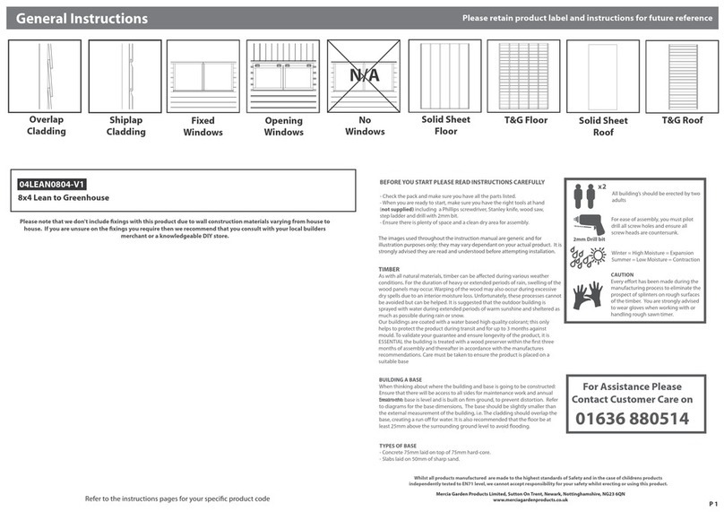 Mercia Garden Products 04LEAN0804-V1 General instructions