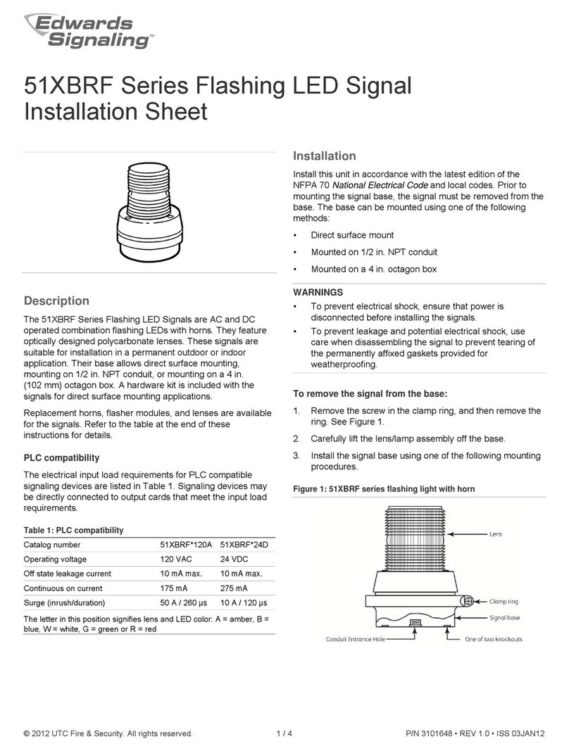 Edwards Signaling 51XBRF Series Installation sheet
