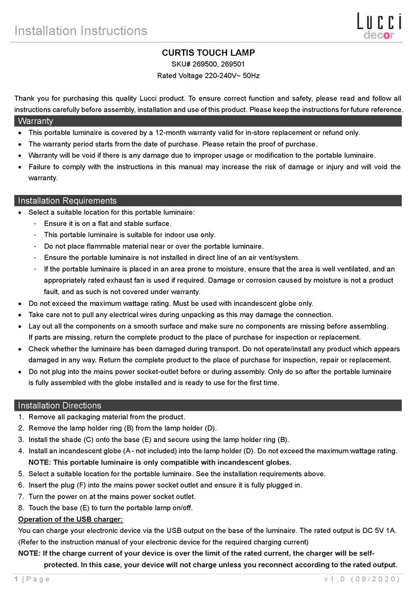 Lucci decor 269500 installation instructions