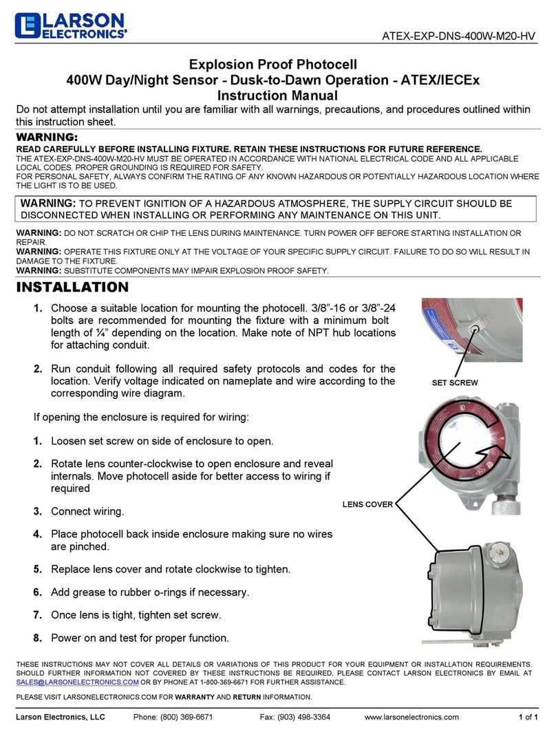 Larson Electronics ATEX-EXP-DNS-400W-M20-HV User manual